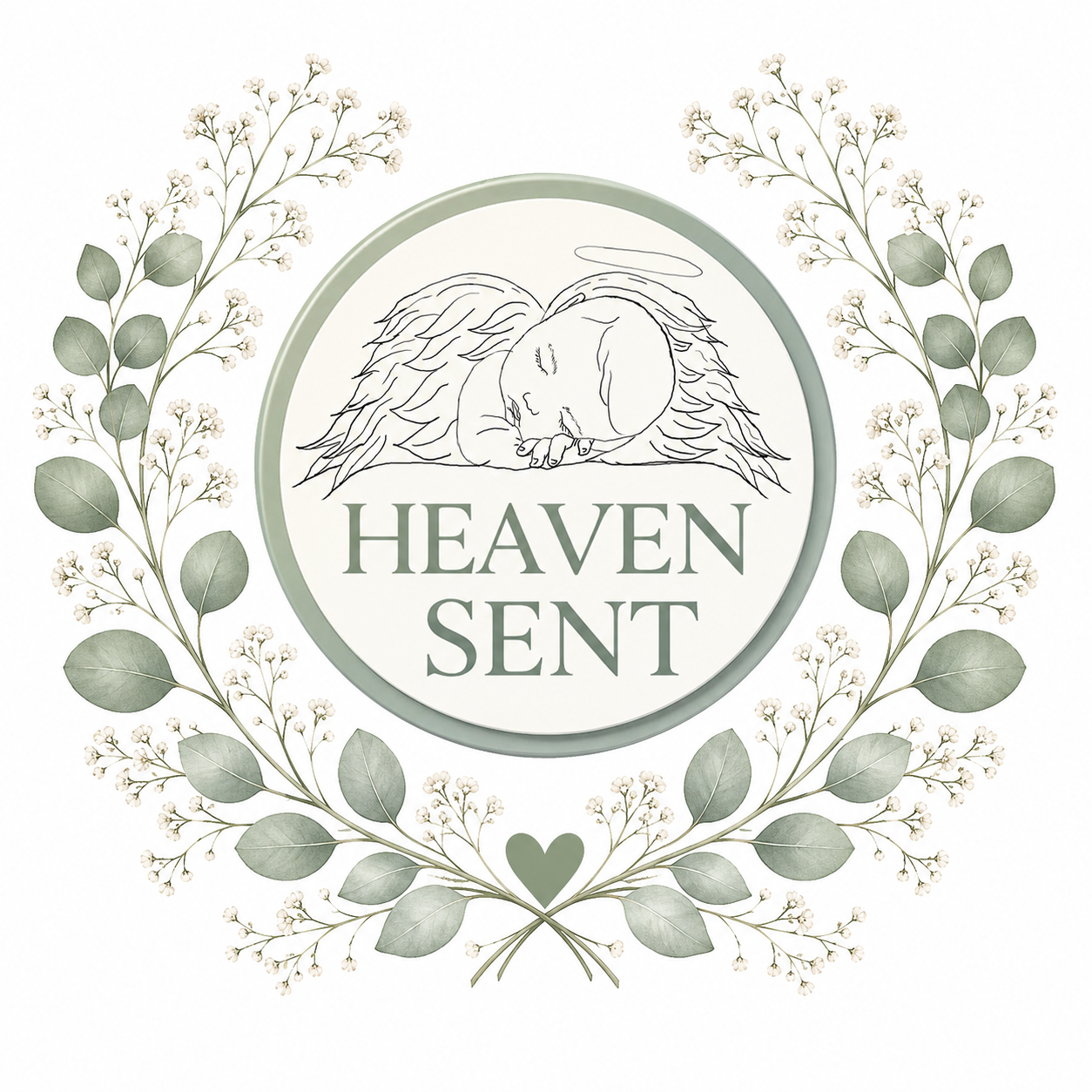 Heaven Sent botanical emblem